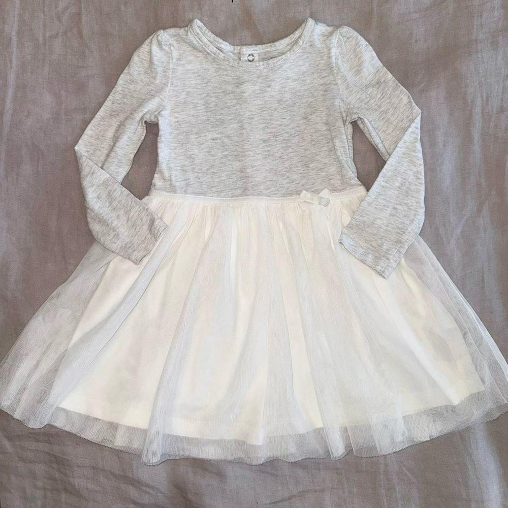 Carter's Heather Gray and Cream Tulle Dress